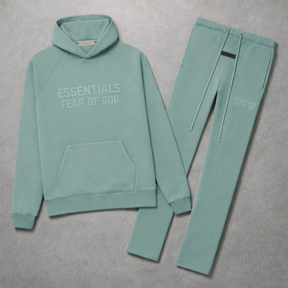 NEW Fear of God Essentials 2Pc Set Hoodie & Relaxed Sweats Sycamore